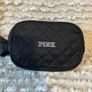 NWT!!! Victoria’s Secret PINK Black Quilted Belt Bag